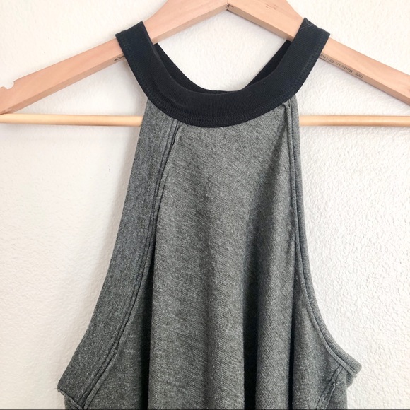 FREE PEOPLE Twin Peaks Asymmetrical Hem Racerback Tank Top in Green - Picture 5 of 8